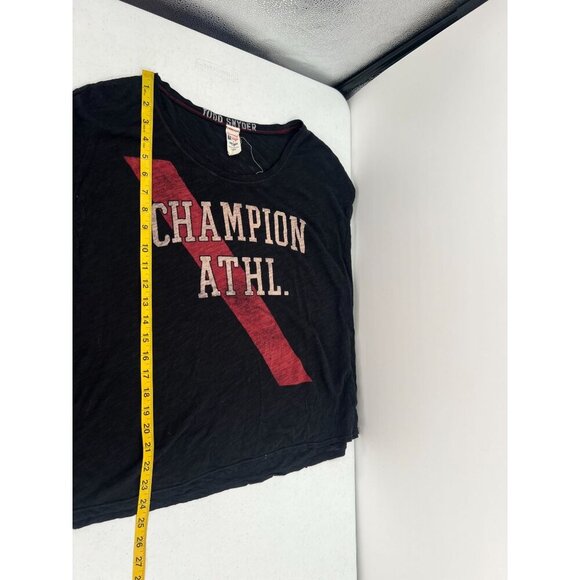 Todd Snyder Champion L Muscle Tee Supima Modal Black Red Graphic 90s - Picture 8 of 10